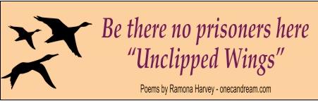 "Unclipped Wings" Bumper Sticker - Be there no prisoners here 